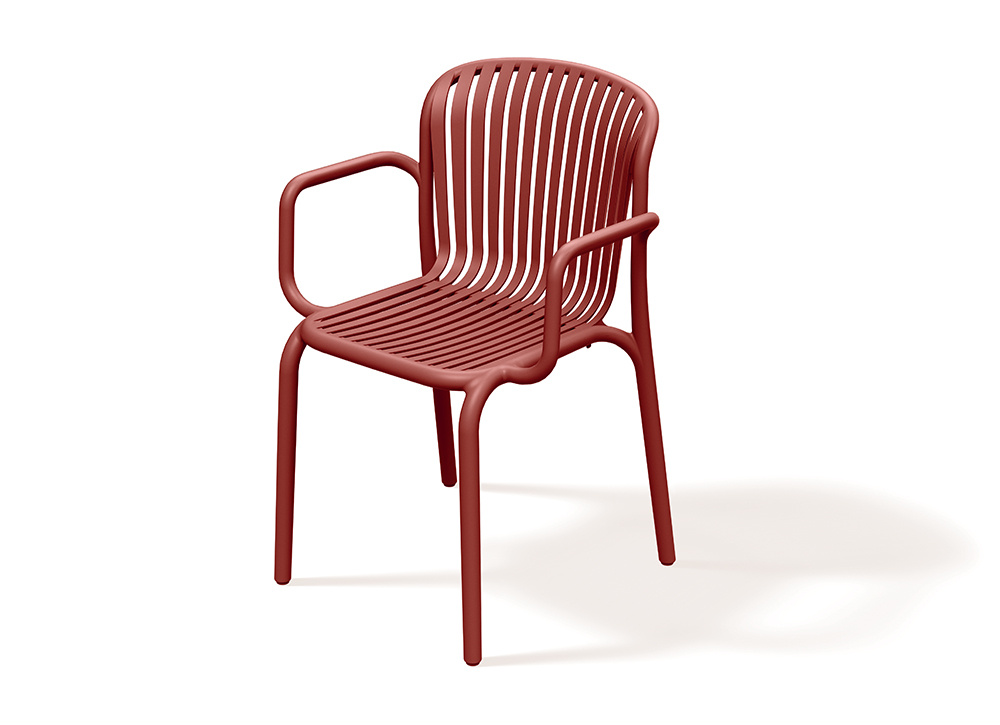 Ferne Židle s područkami BRENE, retro červená