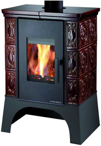 Haas+Sohn Kamna s výměníkem EMPOLI AL II, kachle hnědá, vychlazovací smyčka
