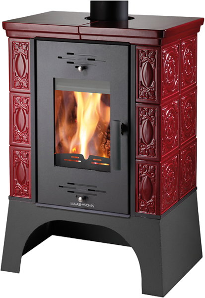 Haas+Sohn Kachlová kamna EMPOLI, bordeaux