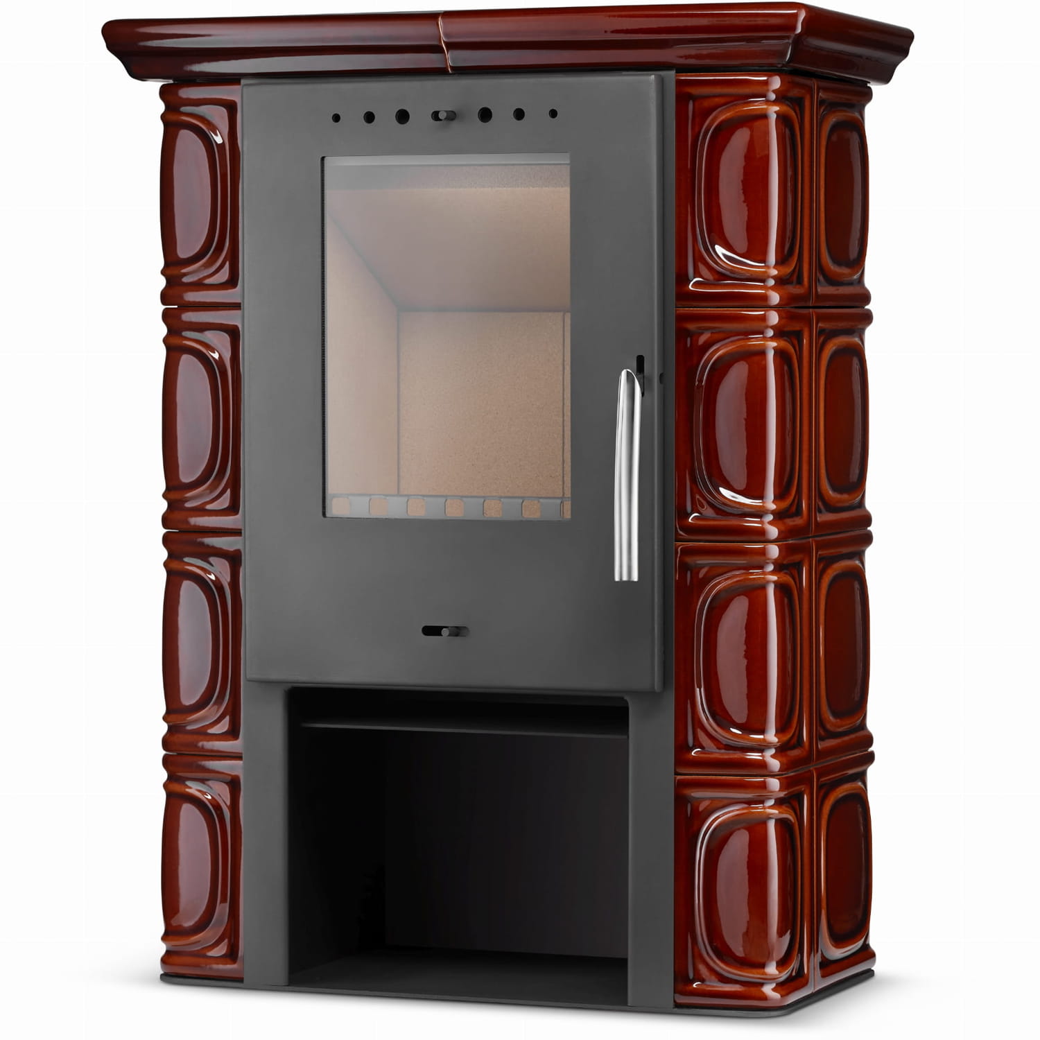 Kachlová kamna Flama ELDUR ECO - hnědá