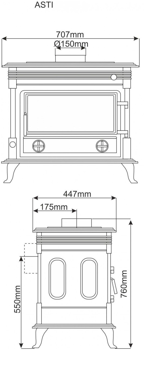 Krbová kamna Nordflam ASTI – černá