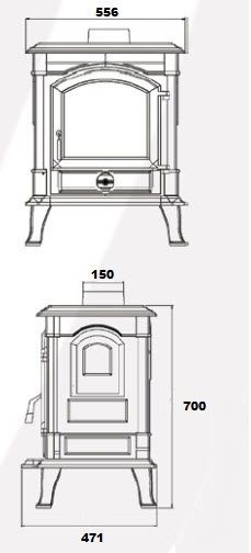 Krbová kamna Nordflam AKRON – patina