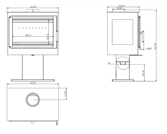 Krbová kamna Nordflam RAGUSA – černá