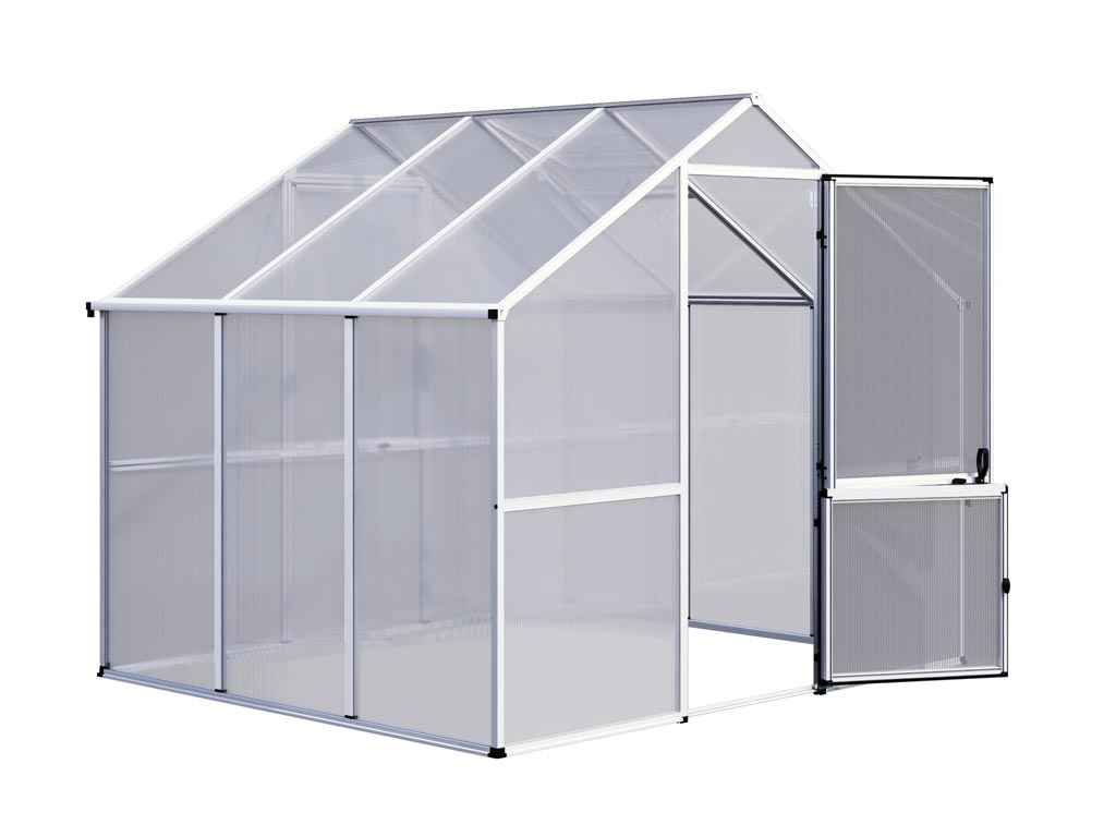 Zahradní skleník KGT Enzian III 2,3 x 2,7 m, šedá hliník