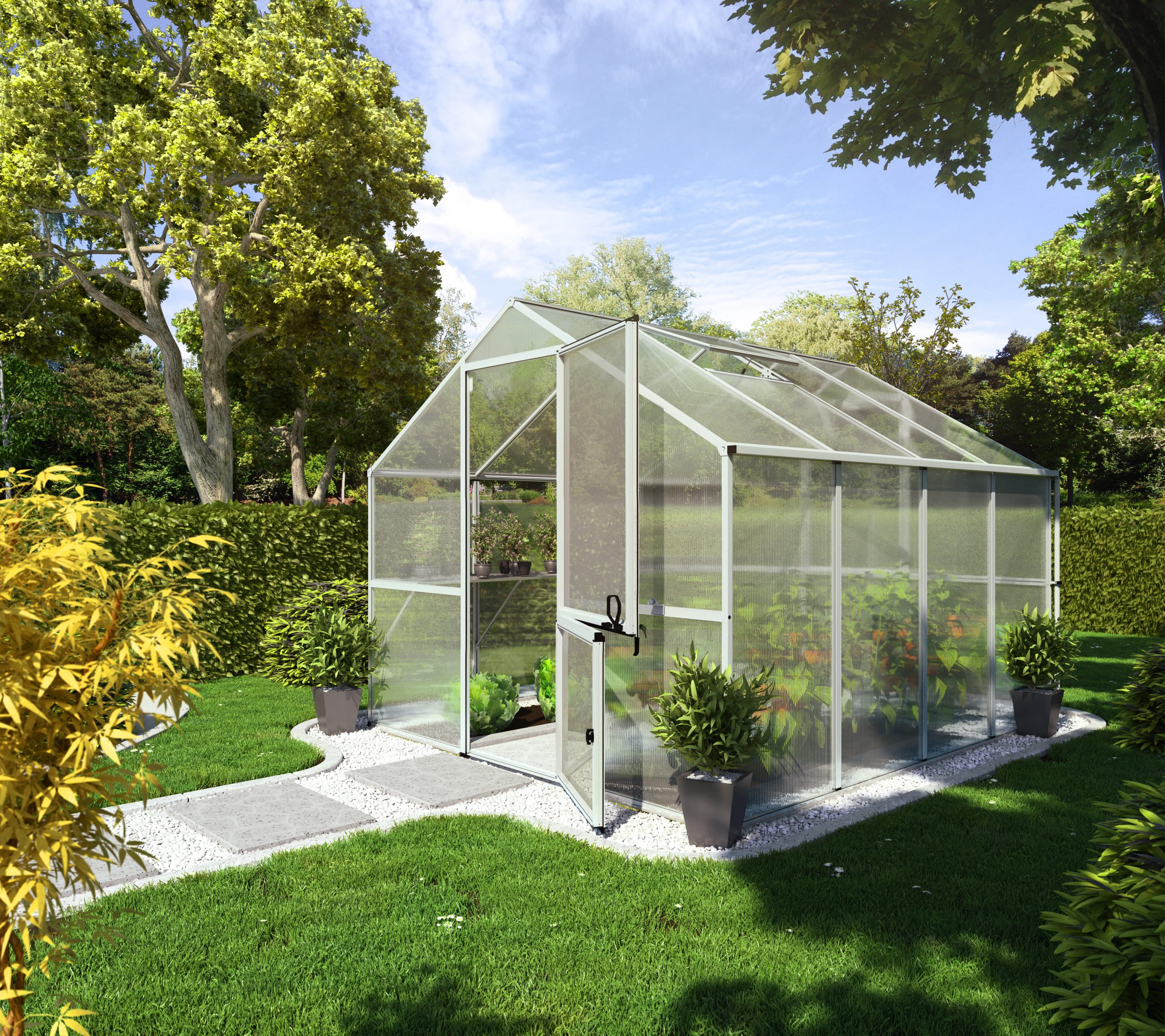 Zahradní skleník KGT Enzian IV 3 x 2,7 m, šedá hliník