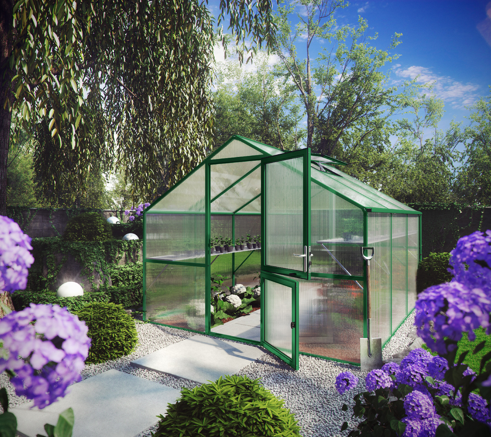 Zahradní skleník KGT Orchidee III 3,2 x 3 m, zelená