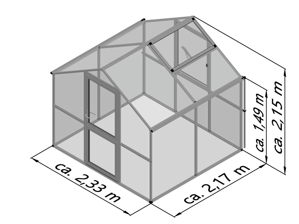 Zahradní skleník KGT Rose II 2,2 x 2,3 m, zelená (obrázek 7)