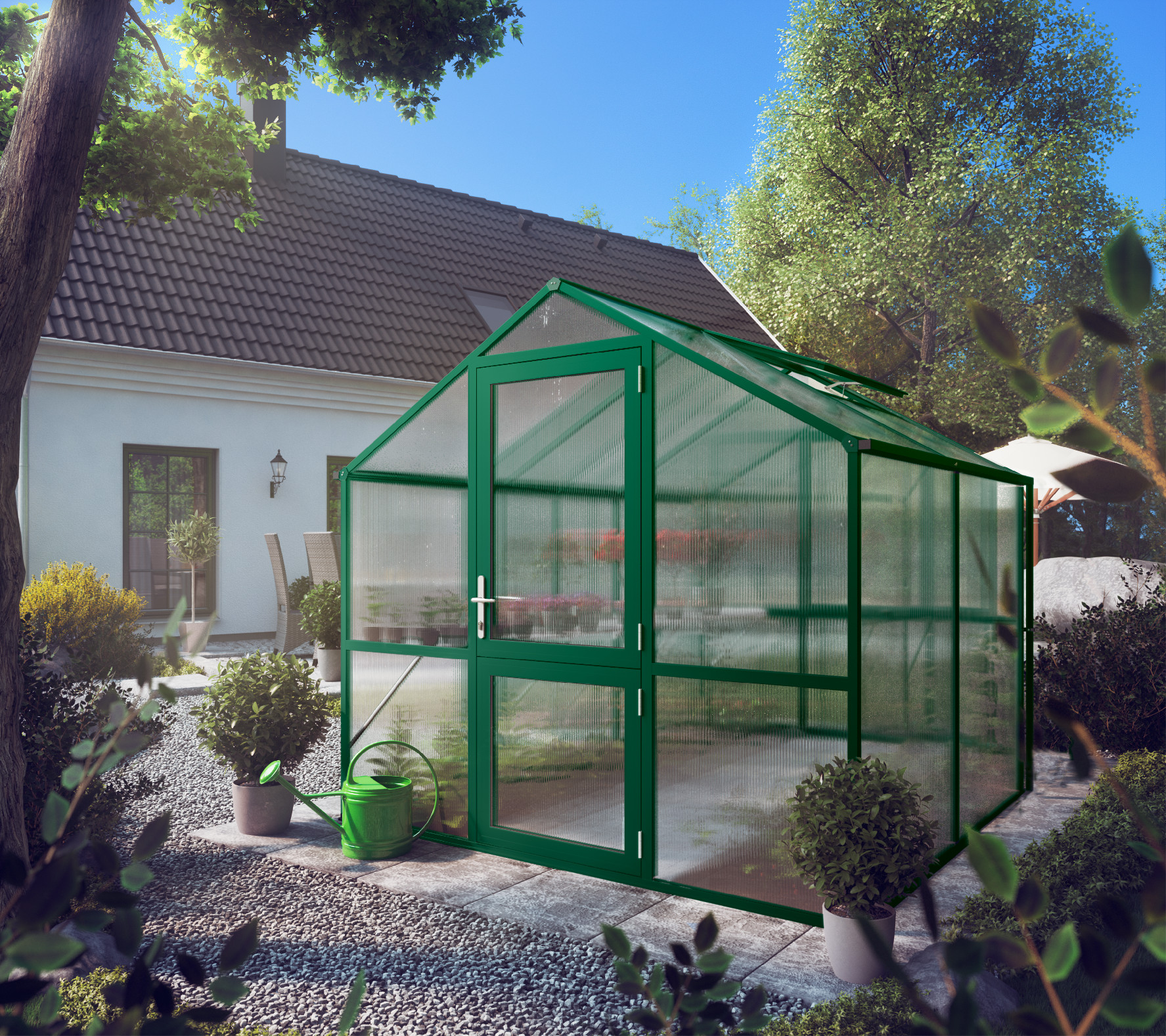 Zahradní skleník KGT Rose II 2,2 x 2,3 m, zelená