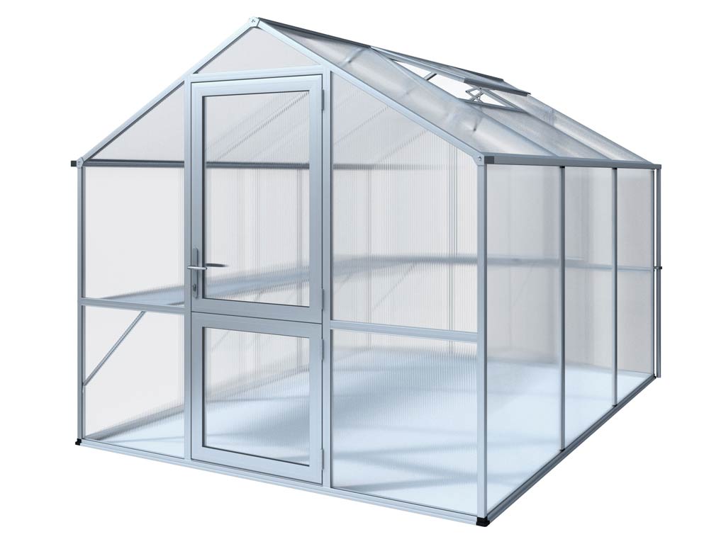 Zahradní skleník KGT Rose III 3,2 x 2,3 m, šedá hliník (obrázek 3)