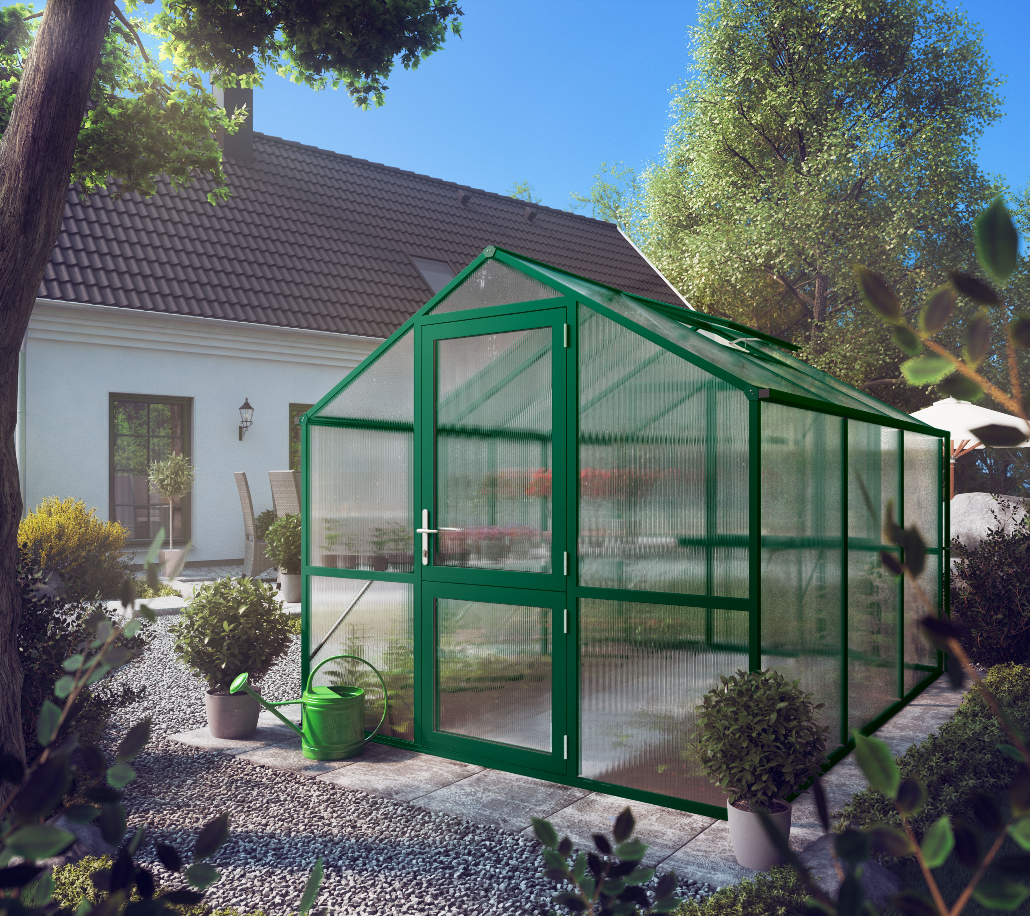 Zahradní skleník KGT Rose III 3,2 x 2,3 m, zelená