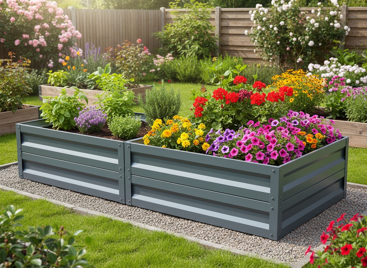 Vyvýšený záhon LEGI 1 × 2 m, pozinkovaný ocelový rám, výška 40 cm, pozink