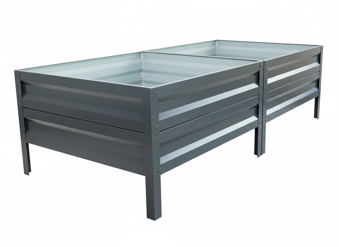 Vyvýšený záhon LEGI 1 × 2 m, pozinkovaný ocelový rám, výška 40 cm, antracit