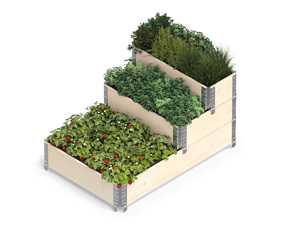 Třípatrový vyvýšený záhon LEGI 0,8 × 1,2 m, dřevěný