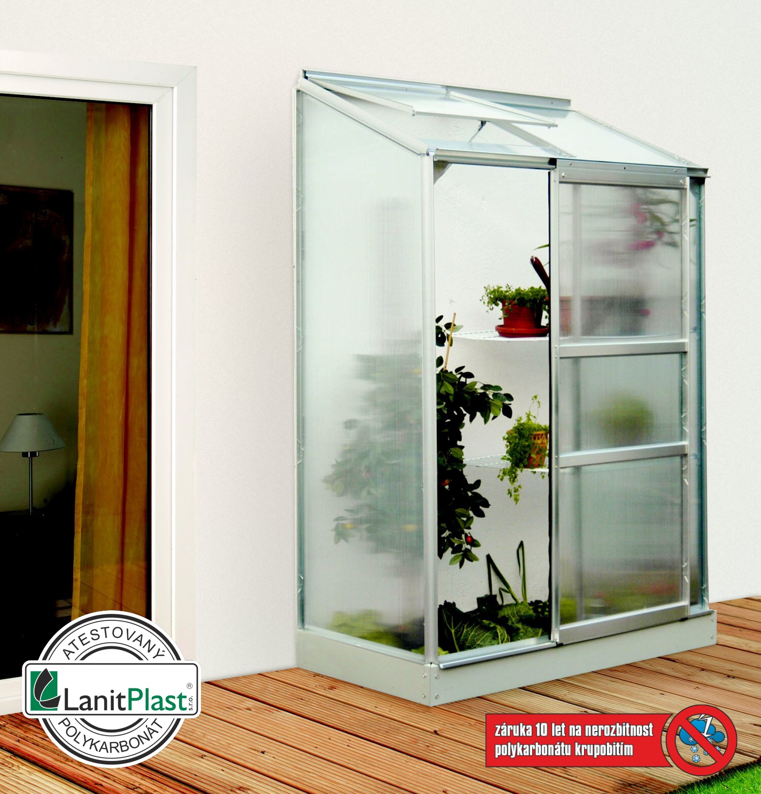 Polykarbonátový skleník VITAVIA IDA 900, PC 6 mm, stříbrný LG220