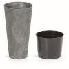 Květináč TUBUS SLIM BETON EFFECT + vklad marengo 30 cm