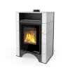Kachlová kamna AQUAFLAM VARIO PERU 11kW, kachle bílá (teplovzdušná verze)