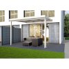 Hliníková pergola Terrassendach Premium 4,10 x 3,06 m - čirý polykarbonát s pruhy / bílá