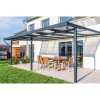 Hliníková pergola Terrassendach Premium 4,10 x 3,06 m - čirý polykarbonát s pruhy / antracit