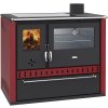 Sporák na tuhá paliva s výměníkem PRITY GT W10 FI G DR, burgundy