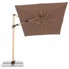 Výkyvný zahradní slunečník s boční tyčí s ULTRA UV ochranou Doppler ALU WOOD 220 x 300 cm, hnědá
