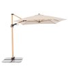 Výkyvný zahradní slunečník s boční tyčí s ULTRA UV ochranou Doppler ALU WOOD 220 x 300 cm, přírodní