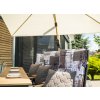 Výkyvný zahradní slunečník s boční tyčí s ULTRA UV ochranou Doppler ALU WOOD 220 x 300 cm, přírodní