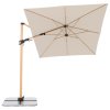 Výkyvný zahradní slunečník s boční tyčí s ULTRA UV ochranou Doppler ALU WOOD 220 x 300 cm, přírodní