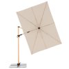 Výkyvný zahradní slunečník s boční tyčí s ULTRA UV ochranou Doppler ALU WOOD 220 x 300 cm, přírodní