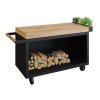 Pojízdný pracovní stůl OFYR Mise en Place Black 135 PRO Teak Wood