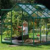 Skleník ze skla VITAVIA VENUS 5000, čiré sklo 3 mm, zelený  + základna VITAVIA VENUS 5000 zelená