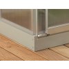 Skleník ze skla VITAVIA URANUS 8300, čiré sklo 3 mm, stříbrný  + základna VITAVIA URANUS 8300 šedá